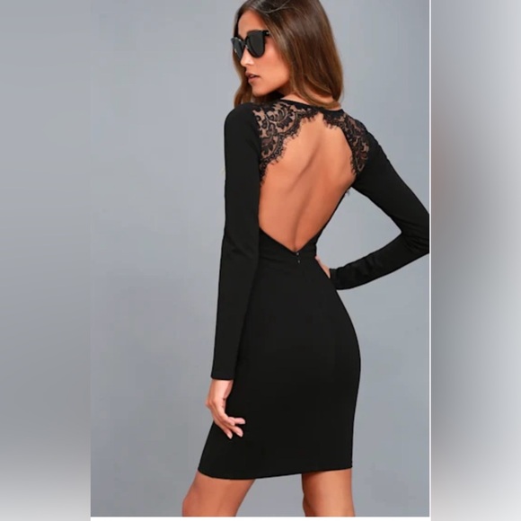 Lulus Dresses & Skirts - Lulu's Black Backless Lace Dress
